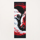 Roter Weißer Kosmischer Wolf Krieger Yogamatte (Vorderseite)