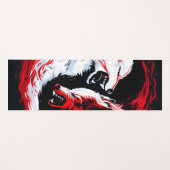 Roter Weißer Kosmischer Wolf Krieger Yogamatte (Vorderseite (Horizontal))