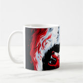 Roter Weißer Kosmischer Wolfskrieger Kaffeetasse (Links)