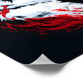Roter Weißer Kosmischer Wolfskrieger Poster (Ecke)