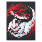 Roter Weißer Kosmischer Wolfskrieger Tischdecke (Vorderseite)