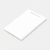 Roter Weißer Minimalistischer Einfacher Moderner E Post-it Klebezettel (angewinkelt)