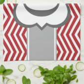 Roter weißer Monogramm-Buchstabe G Zickzack Küchentuch (Gefaltet)