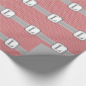 Roter weißer Monogramm-Buchstabe L Zickzack Geschenkpapier (Ecke)