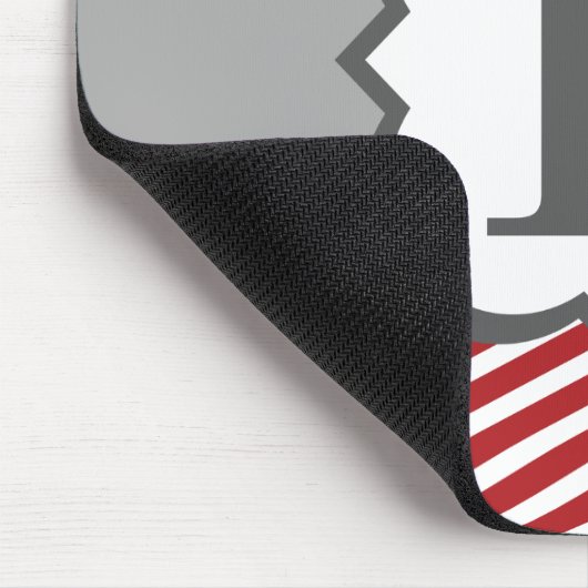 Roter weißer Monogramm-Buchstabe L Zickzack Mousepad (Ecke)