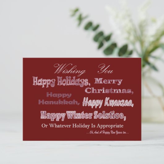 Roter weißer multi Feiertag Einladung (Stehend Vorderseite)