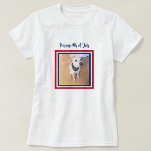 Roter, weißer, Niedlicher, blauer Welpenhund 4. Ju T-Shirt
