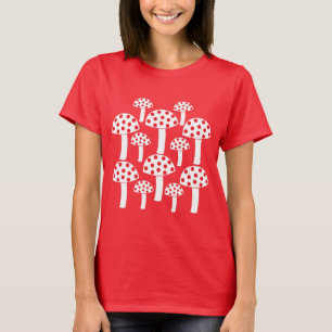 Roter Weißer Pilz Champignon T-Shirt