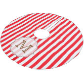 Roter weißer polyester weihnachtsbaumdecke (Schrägansicht)