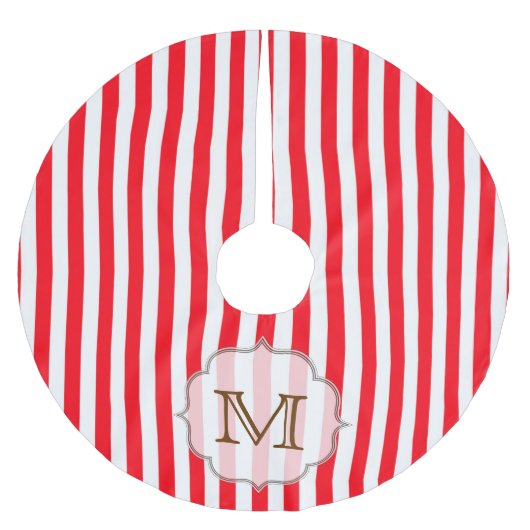 Roter weißer polyester weihnachtsbaumdecke (Vorderseite)