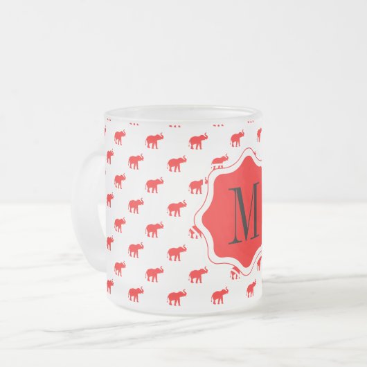 Roter Weißer Punkt Mattglastasse (Vorderseite Links)