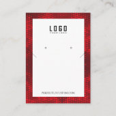 Roter weißer Rahmen Moderne Halskklettenohrringe Visitenkarte (Vorderseite)