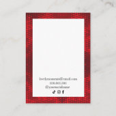 Roter weißer Rahmen Moderne Halskklettenohrringe Visitenkarte (Rückseite)