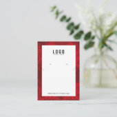 Roter weißer Rahmen Moderne Halskklettenohrringe Visitenkarte (Stehend Vorderseite)