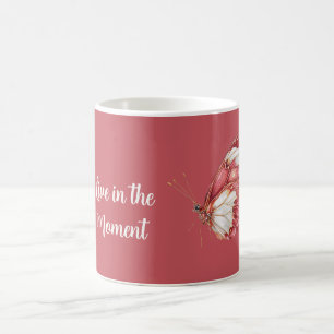 Roter Weißer Schmetterling Kaffeetasse