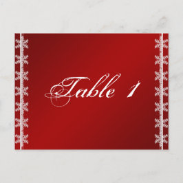 Roter Weißer Schneeflocken Winter Hochzeit Tischnu Postkarte