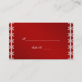 Roter Weißer Schneeflocken Winter Hochzeiten Platz Platzkarte