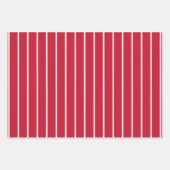 Roter, weißer Streifen schnauziger Linien Weihnach Geschenkpapier Set (Vorderseite 2)