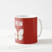 Roter Weißer Traum Schmetterling Kaffeetasse (VorderseiteRechts)