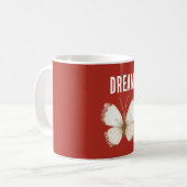 Roter Weißer Traum Schmetterling Kaffeetasse (Vorderseite Links)