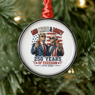 Roter Weißer Trinkender Trump George Washington 25 Ornament Aus Metall
