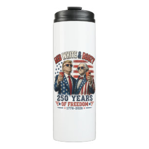 Roter Weißer Trinkender Trump George Washington 25 Thermosbecher