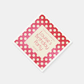 Roter Weißer Tupfen Serviette (Ecke)