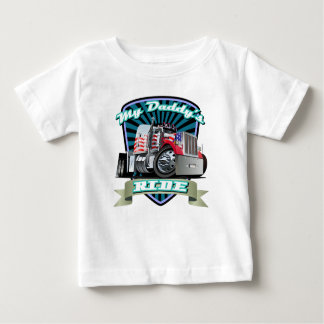 Roter weißer u. Blau-halb Sattelzug Baby T-shirt
