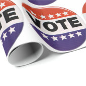 Roter weißer u. blauer Abstimmungs-Entwurf Geschenkpapier (Rolleneckpunkt)