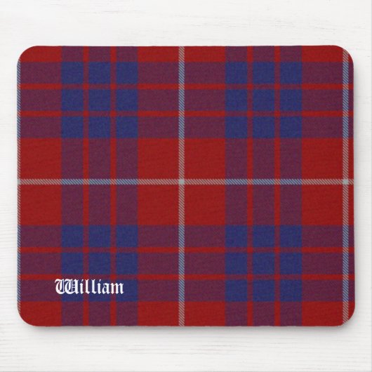 Roter, weißer u. blauer HamiltonTartan kariert Mousepad (Vorne)