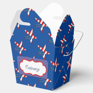 Roter weißer u. blauer patriotischer geschenkschachtel