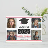 Roter, weißer und blauer Abschluss Ankündigung (Stehend Vorderseite)