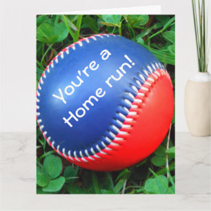 Roter weißer und blauer Baseballgewohnheit Karte