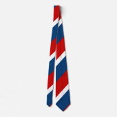 Roter weißer und blauer breiter Regimentsstreifen Krawatte (Rückseite)