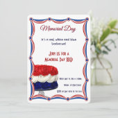 Roter weißer und blauer einladung (Stehend Vorderseite)