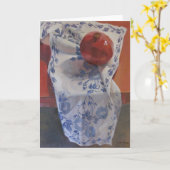 Roter weißer und blauer Granatapfel Karte (Gelbe Blume)