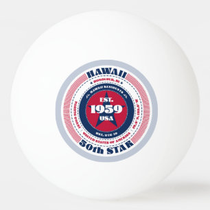 Roter, weißer und blauer Hawaii-Kreis Tischtennisball