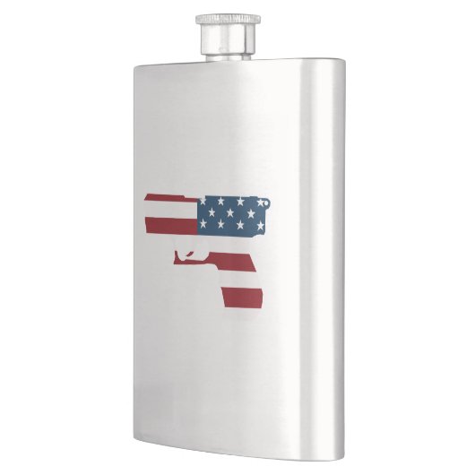 Roter weißer und blauer Kolben Flachmann (Links)