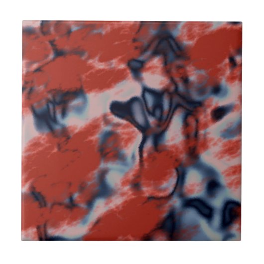 Roter weißer und blauer Marmor Fliese (Vorderseite)