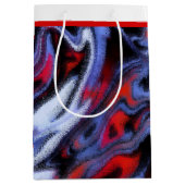 Roter, weißer und blauer Marmor Mittlere Geschenktüte (Vorderseite)