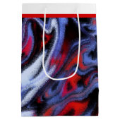 Roter, weißer und blauer Marmor Mittlere Geschenktüte (Rückseite)