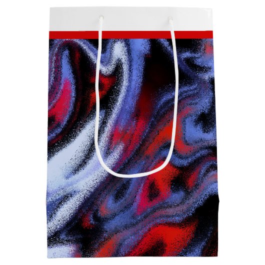 Roter, weißer und blauer Marmor Mittlere Geschenktüte (Rückseite)