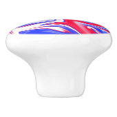 roter weißer und blauer Marmoreffekt, Keramikknauf (Seitenansicht)