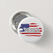 Roter weißer und blauer "Merica Knopf Button (Vorne & Hinten)