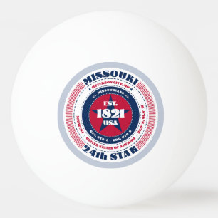 Roter, weißer und blauer Missouri-Kreis Tischtennisball