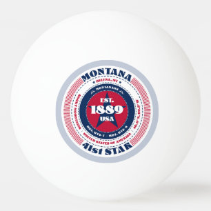 Roter, weißer und blauer Montana-Kreis Tischtennisball