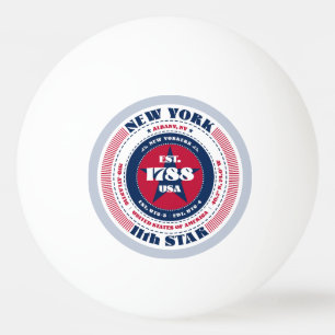 Roter, weißer und blauer New Yorker Kreis Tischtennisball