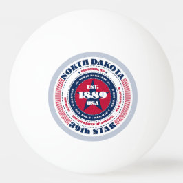 Roter, weißer und blauer Nord-Dakota-Kreis Tischtennisball