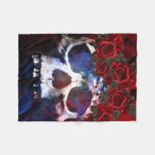 Roter, weißer und blauer Schädel Fleecedecke (Vorderseite (Horizontal))