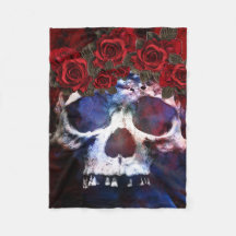 Roter, weißer und blauer Schädel